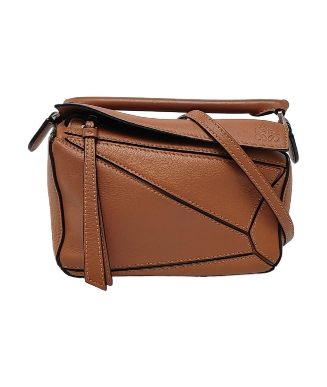 LOEWE Коричневая кожаная сумка через плечо, фото 1