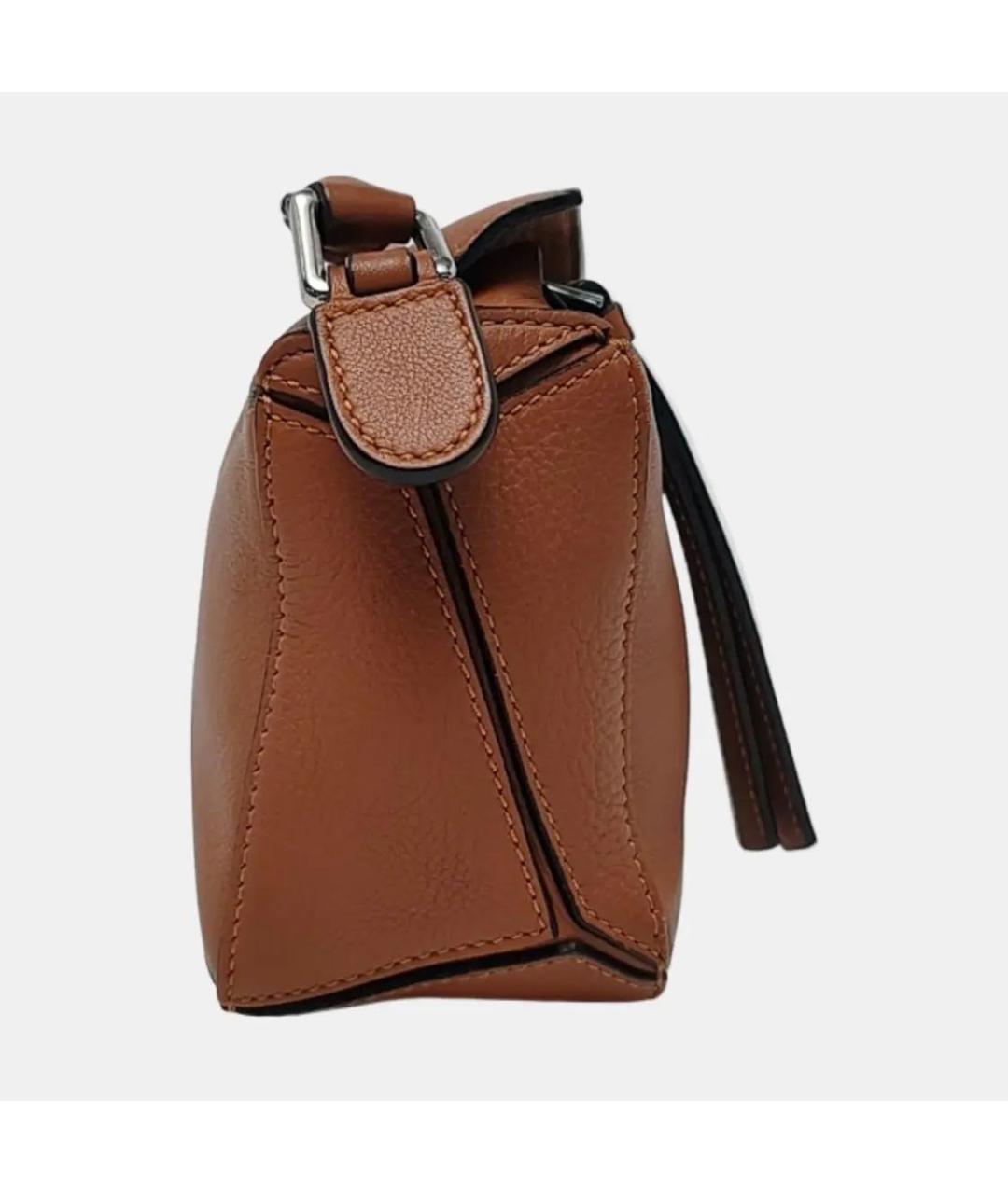 LOEWE Коричневая кожаная сумка через плечо, фото 3