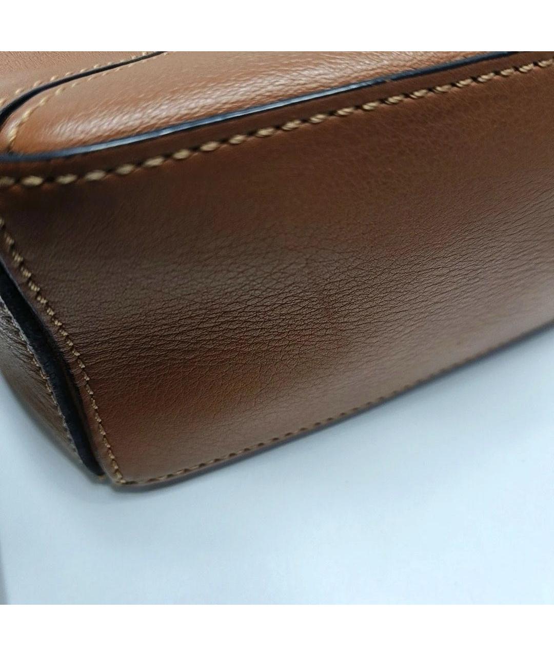 LOEWE Коричневая кожаная сумка через плечо, фото 5