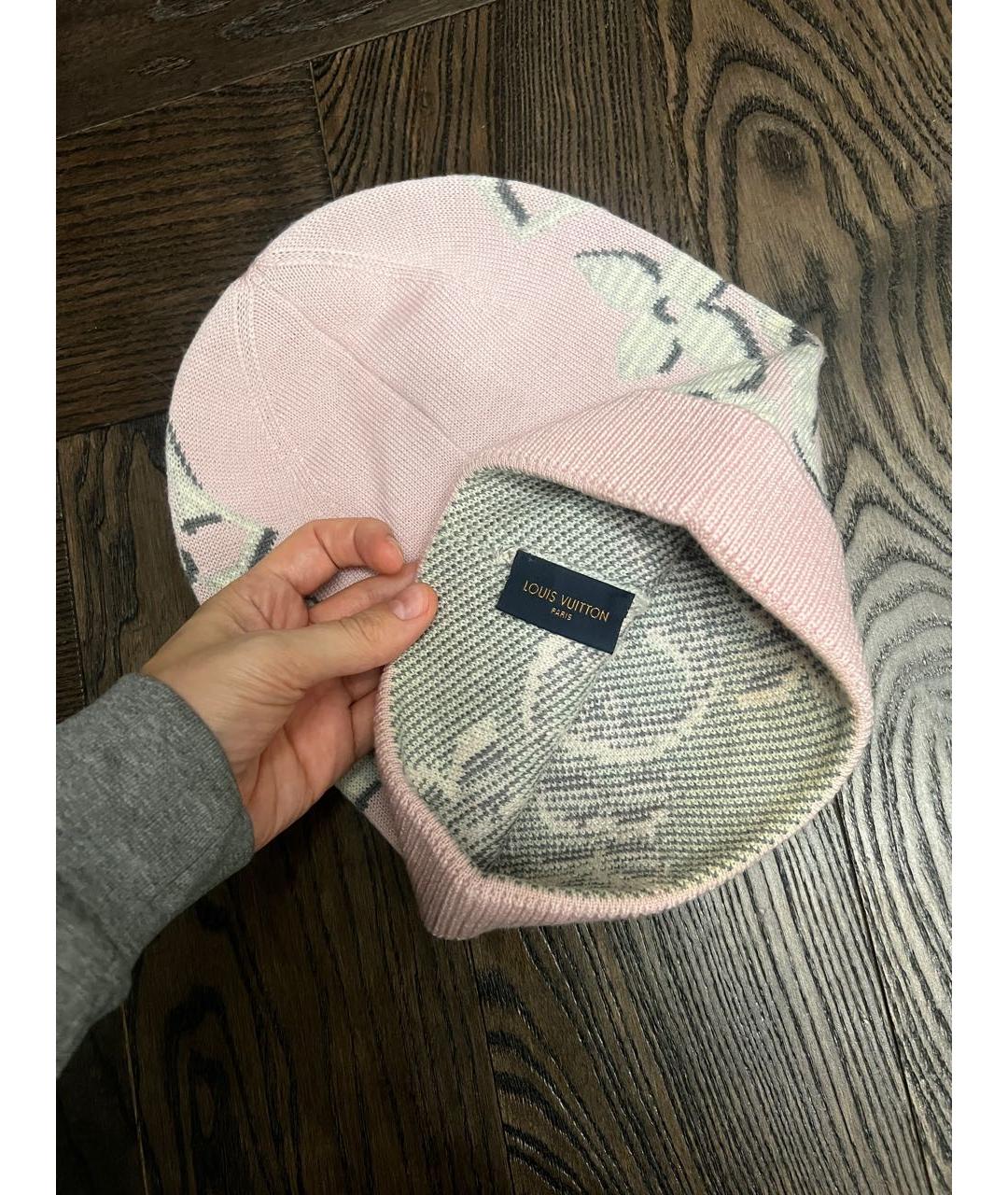 LOUIS VUITTON Розовая шерстяная шапка, фото 3
