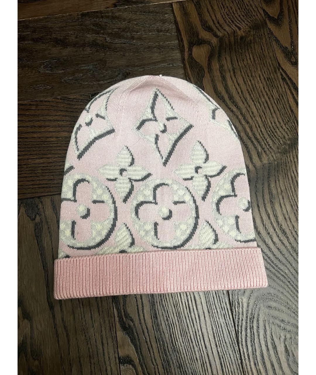 LOUIS VUITTON Розовая шерстяная шапка, фото 4