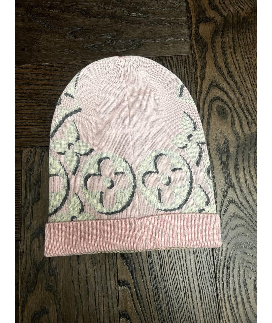 LOUIS VUITTON Розовая шерстяная шапка, фото 2