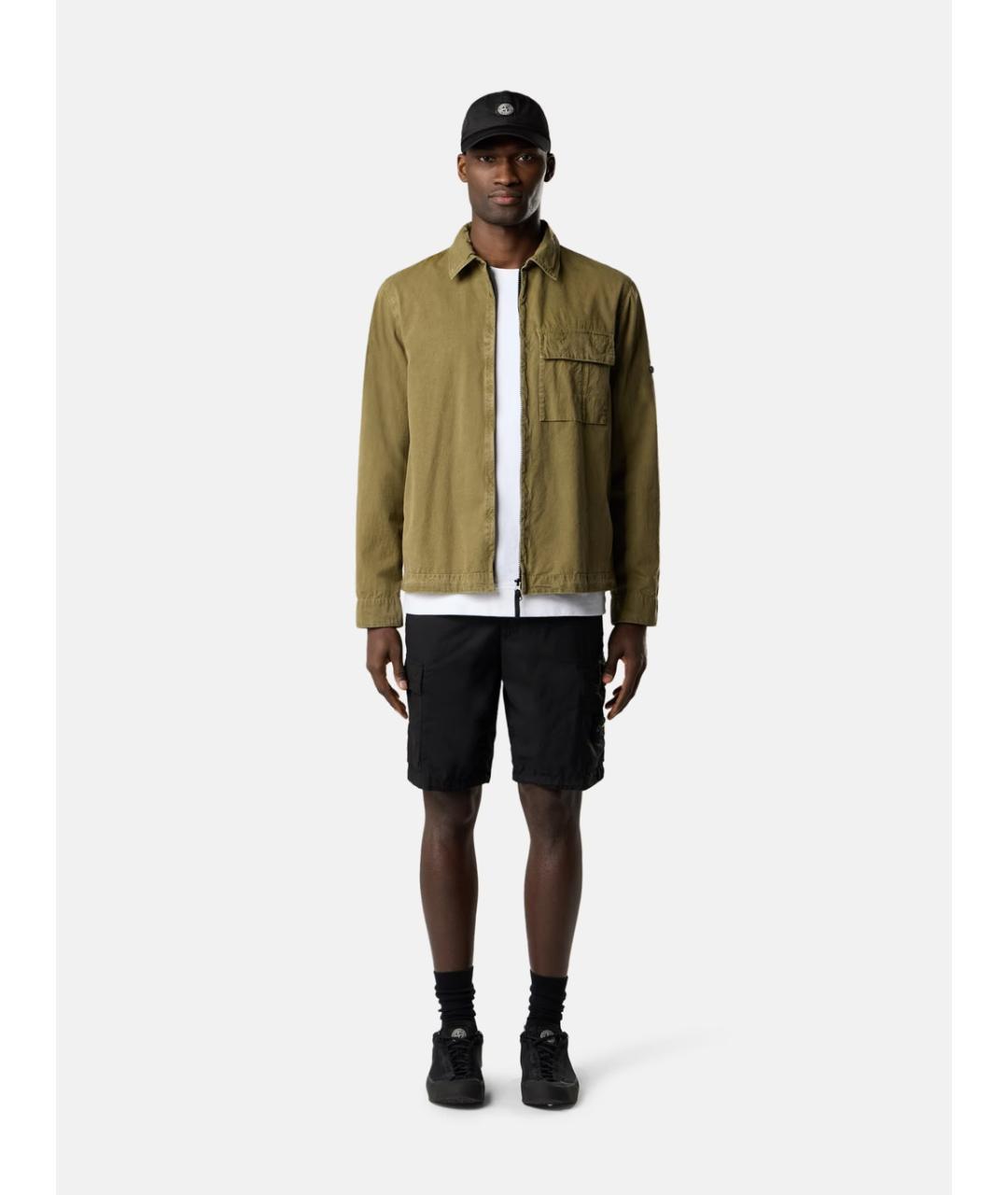 STONE ISLAND Черные хлопковые шорты, фото 2