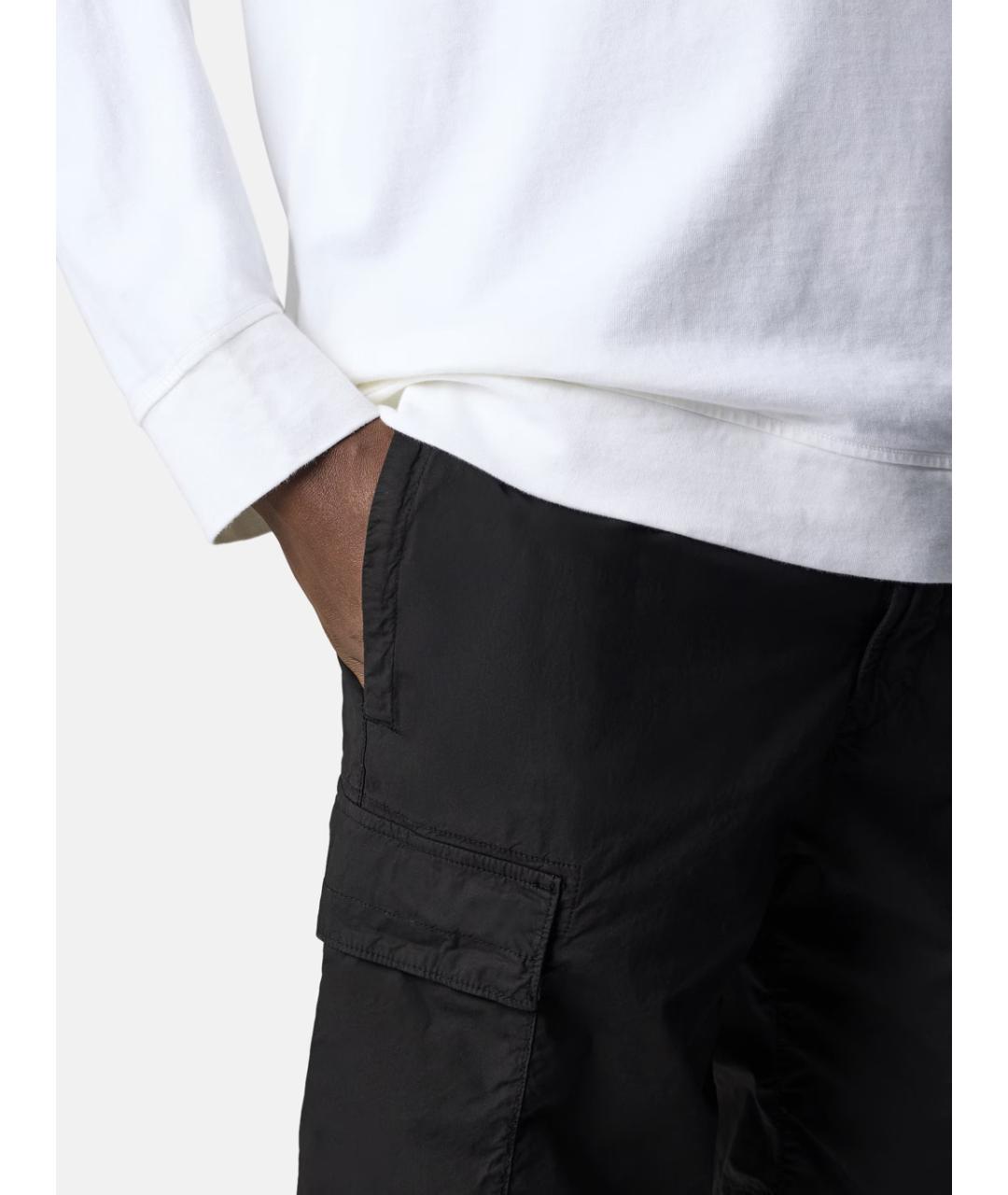 STONE ISLAND Черные хлопковые шорты, фото 4