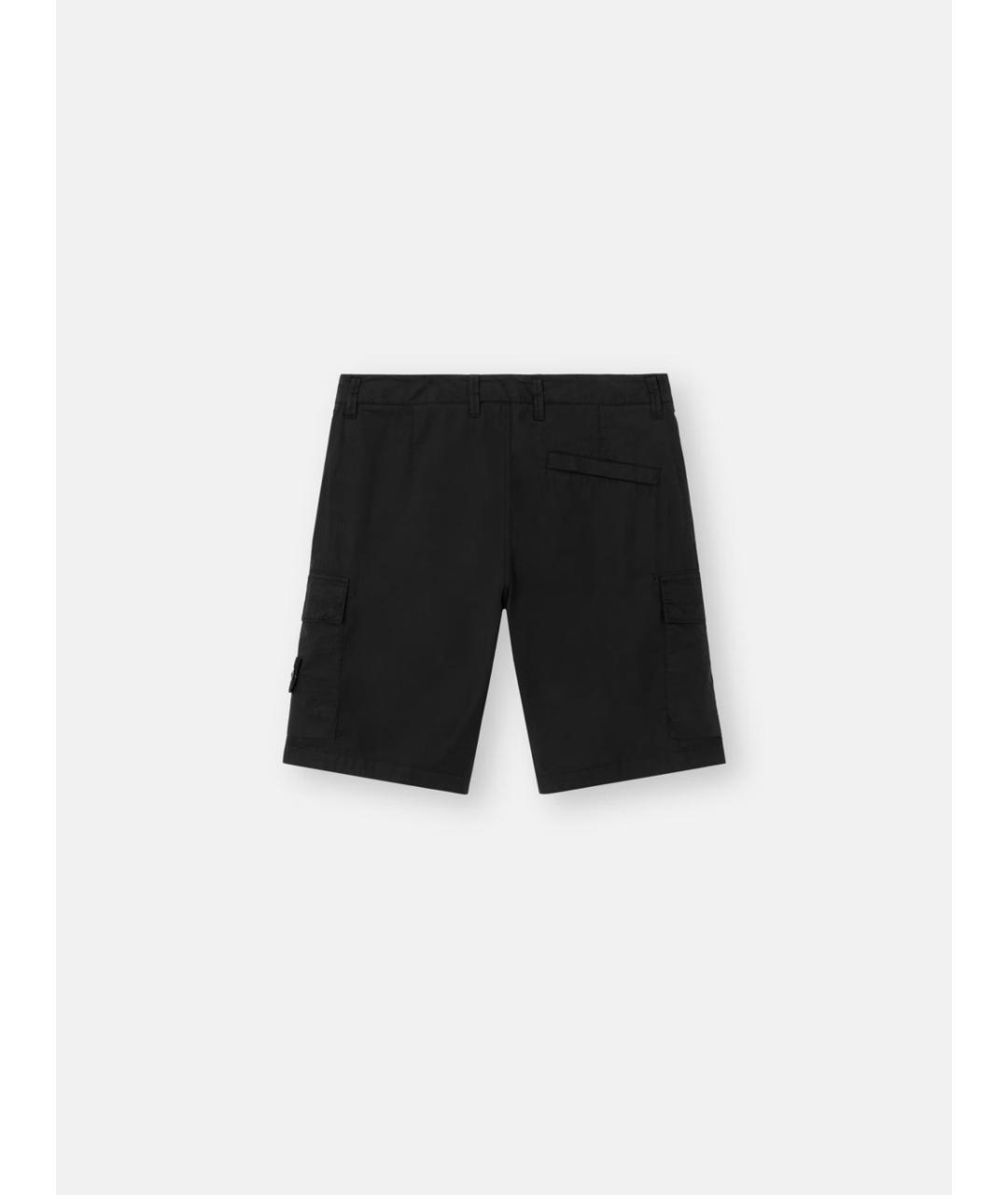 STONE ISLAND Черные хлопковые шорты, фото 6