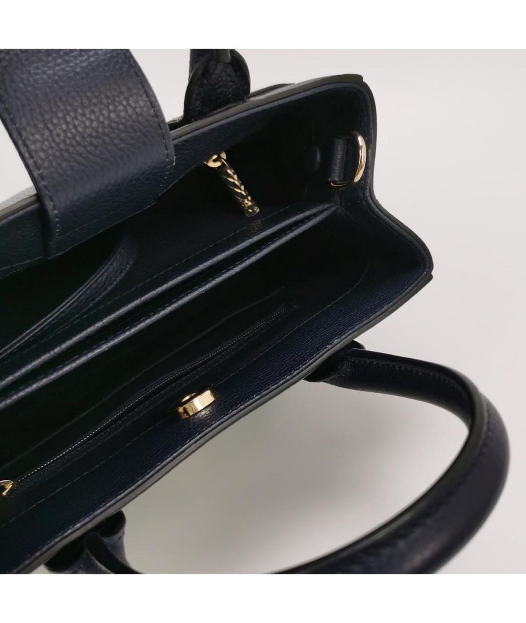 CHANEL Темно-синяя кожаная сумка тоут, фото 4