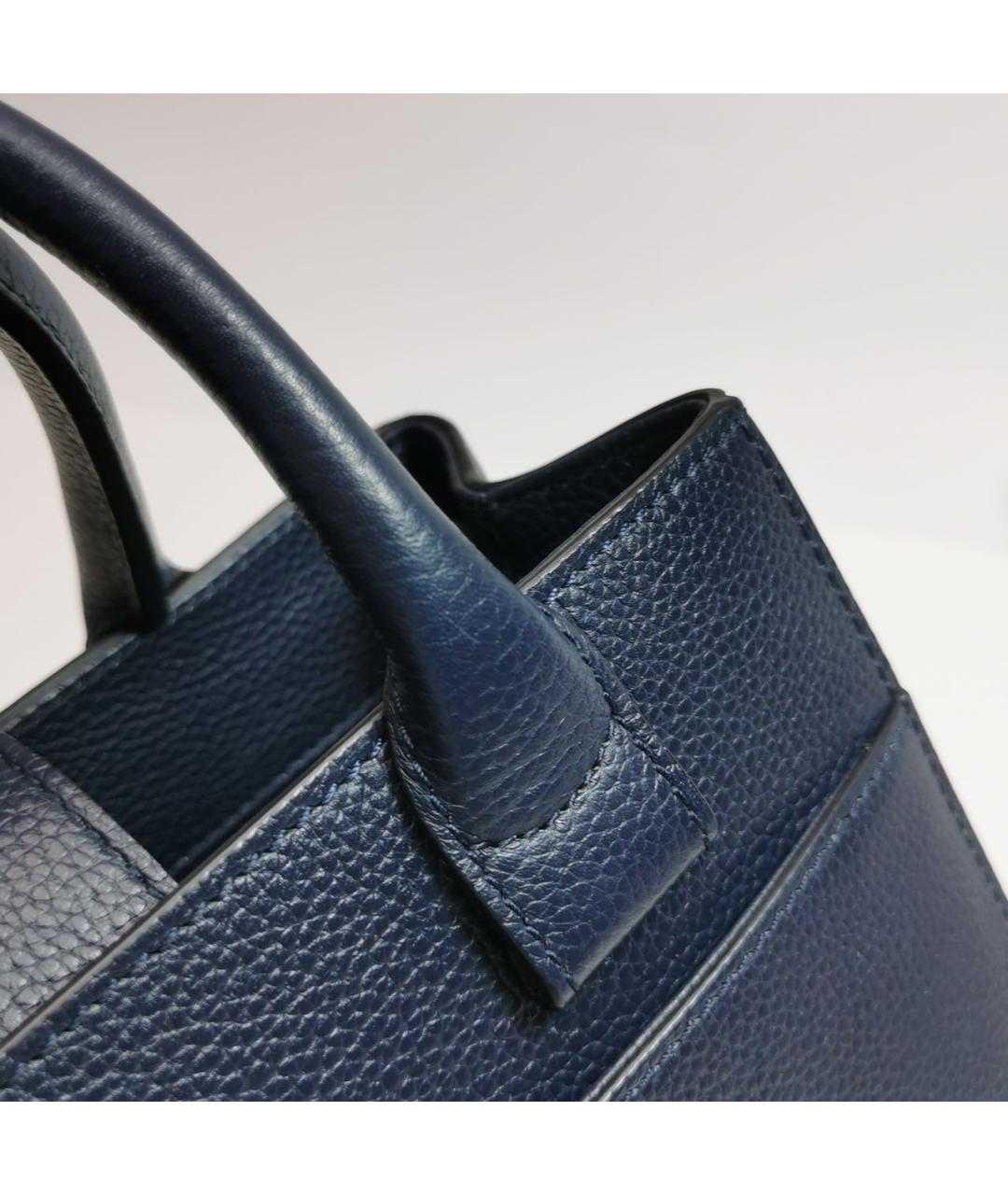 CHANEL Темно-синяя кожаная сумка тоут, фото 8