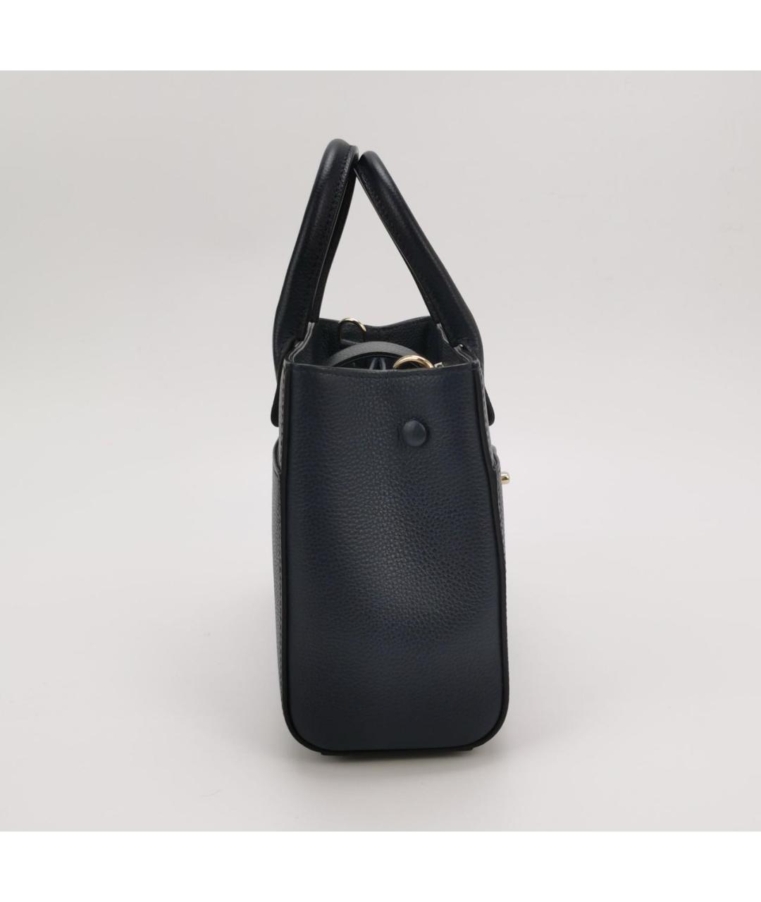 CHANEL Темно-синяя кожаная сумка тоут, фото 3