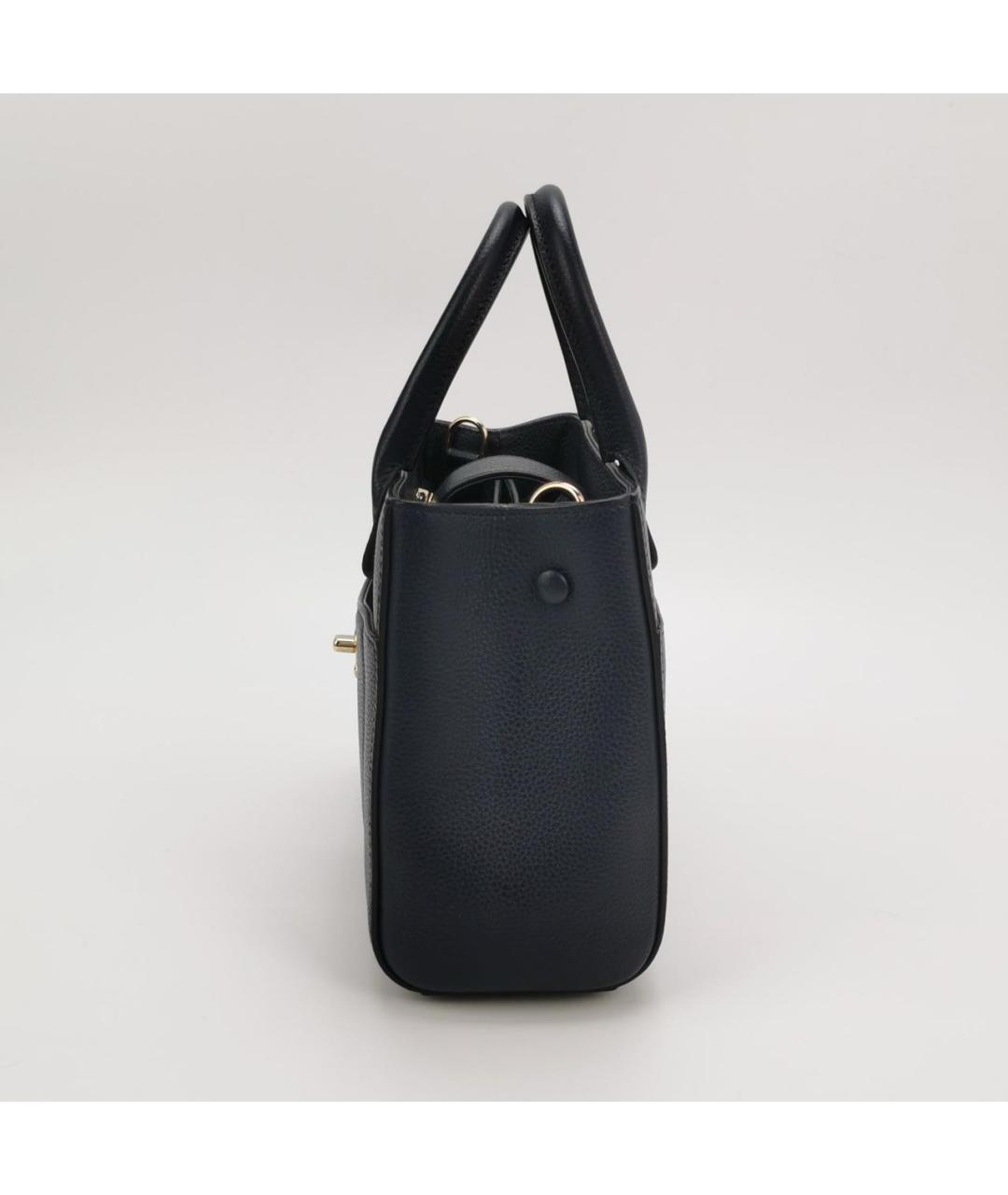 CHANEL Темно-синяя кожаная сумка тоут, фото 2