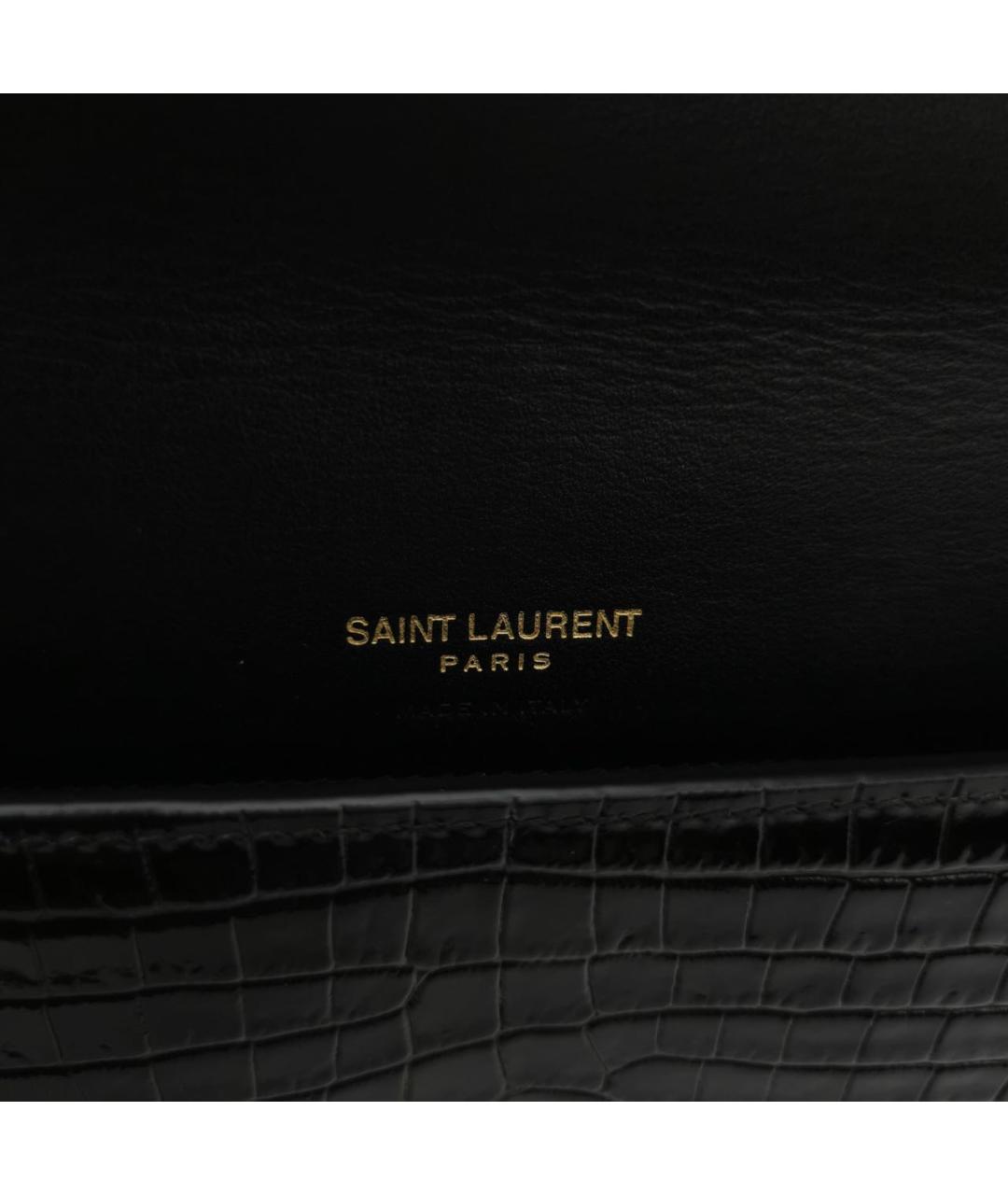 SAINT LAURENT Черная кожаная сумка через плечо, фото 7