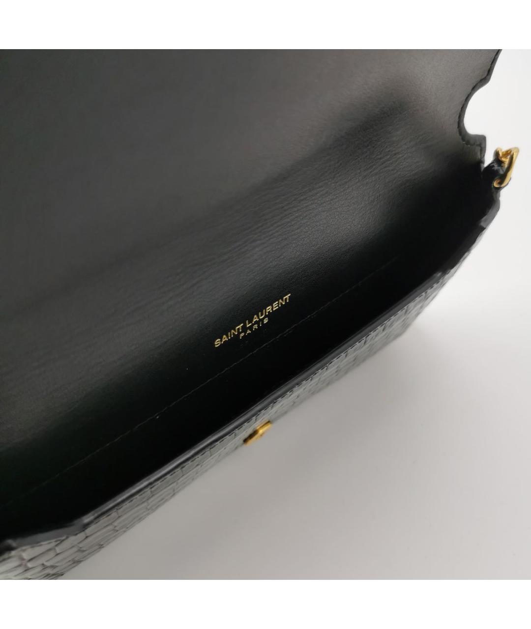 SAINT LAURENT Черная кожаная сумка через плечо, фото 6