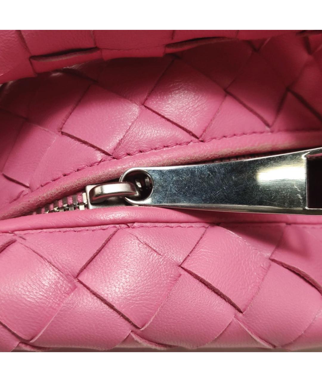 BOTTEGA VENETA Розовая кожаная сумка с короткими ручками, фото 5
