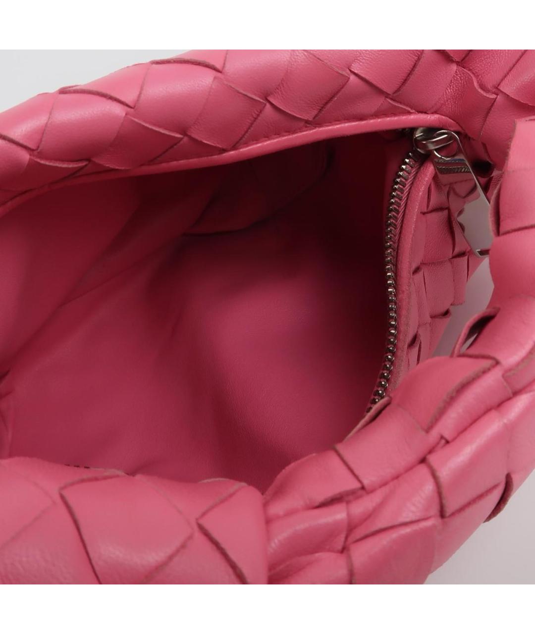 BOTTEGA VENETA Розовая кожаная сумка с короткими ручками, фото 4