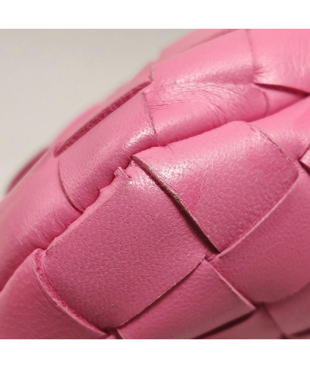 BOTTEGA VENETA Розовая кожаная сумка с короткими ручками, фото 7