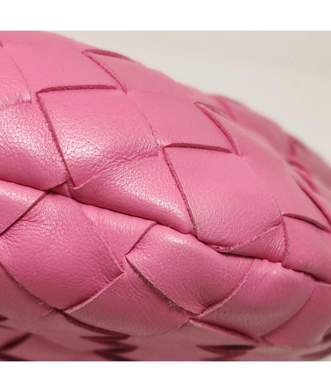 BOTTEGA VENETA Розовая кожаная сумка с короткими ручками, фото 6