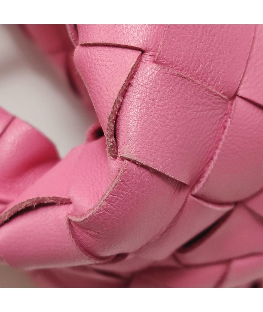 BOTTEGA VENETA Розовая кожаная сумка с короткими ручками, фото 8