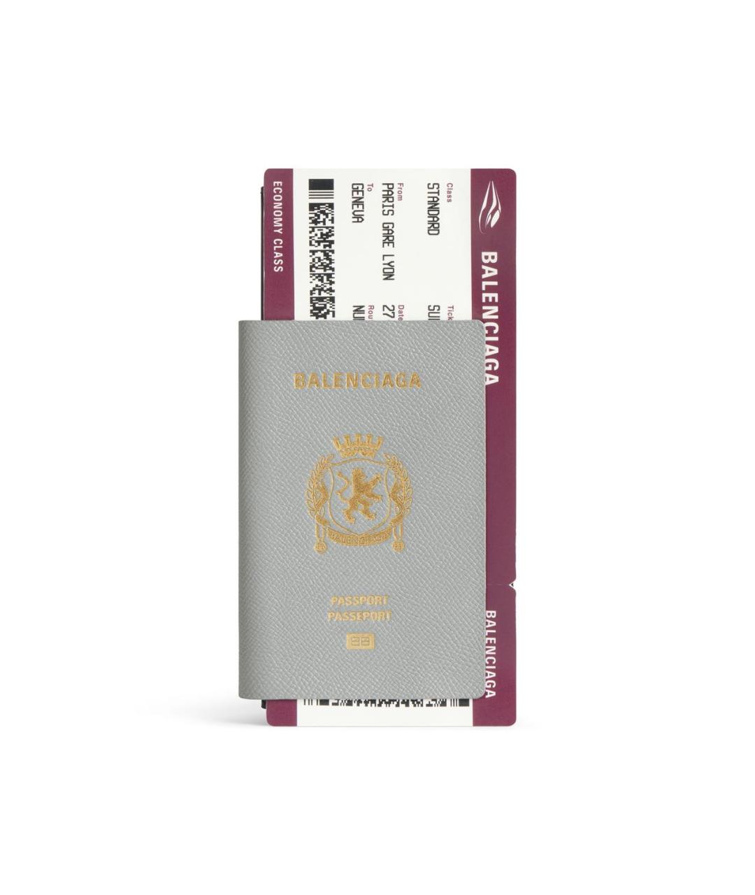 BALENCIAGA Серый кожаный кошелек, фото 5