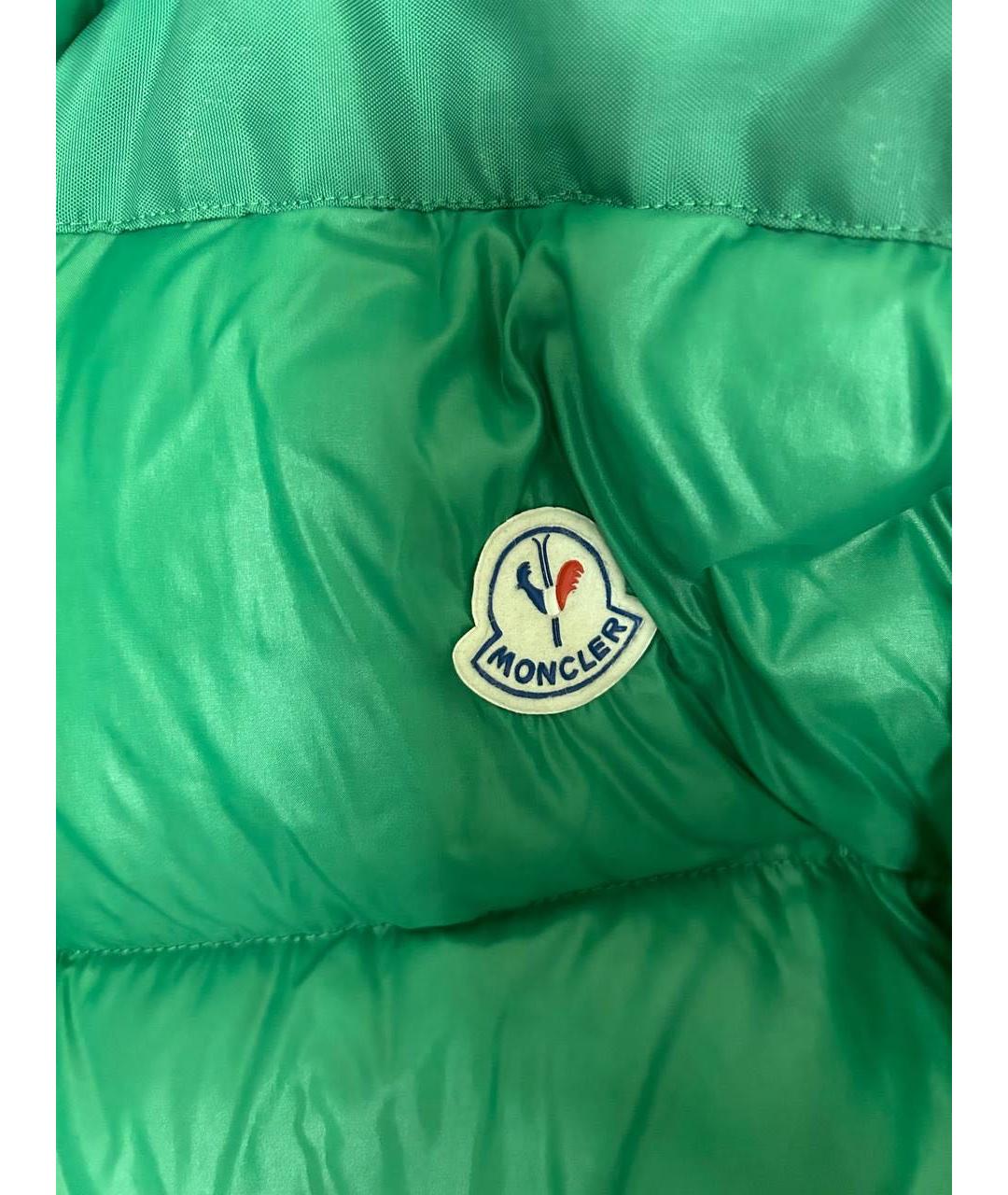 MONCLER GRENOBLE Зеленый полиэстеровый пуховик, фото 3