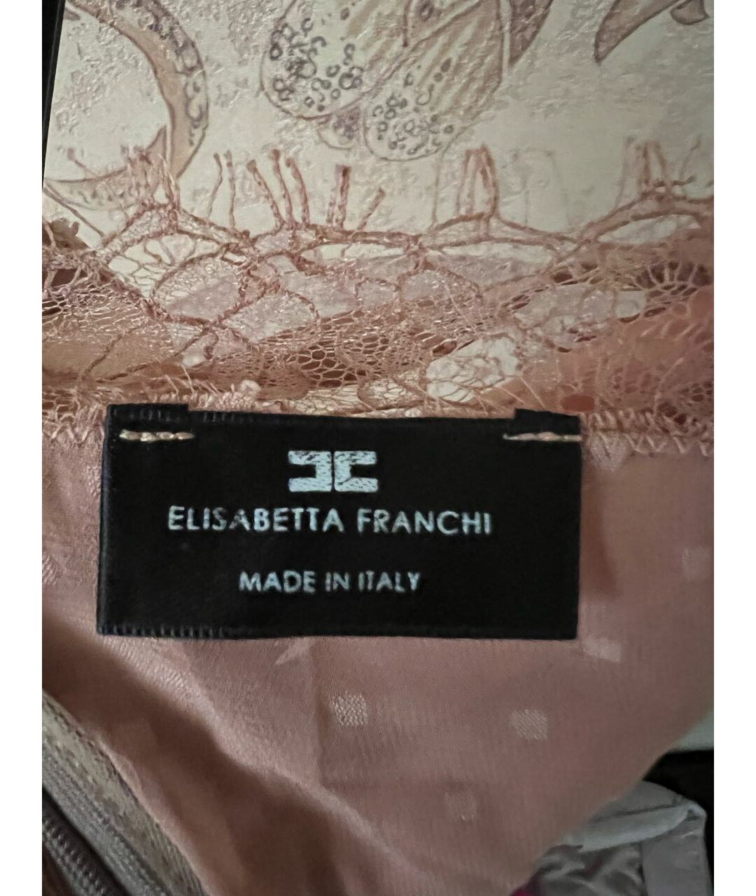 ELISABETTA FRANCHI Розовый кружевной комбинезон, фото 3