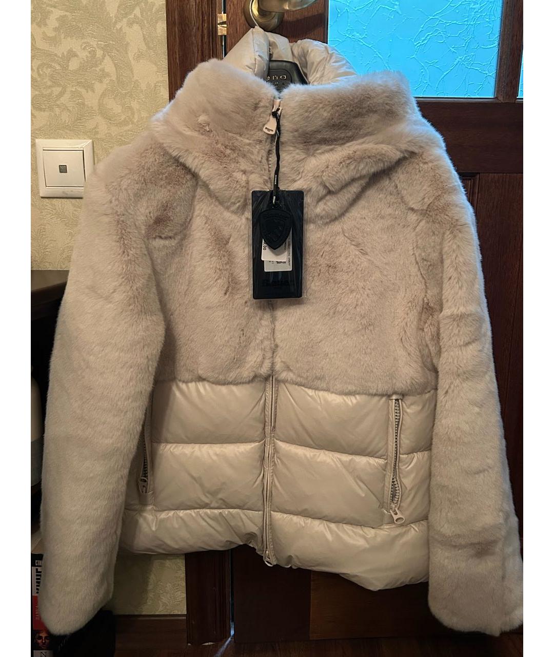 BLAUER Бежевая меховая куртка, фото 5