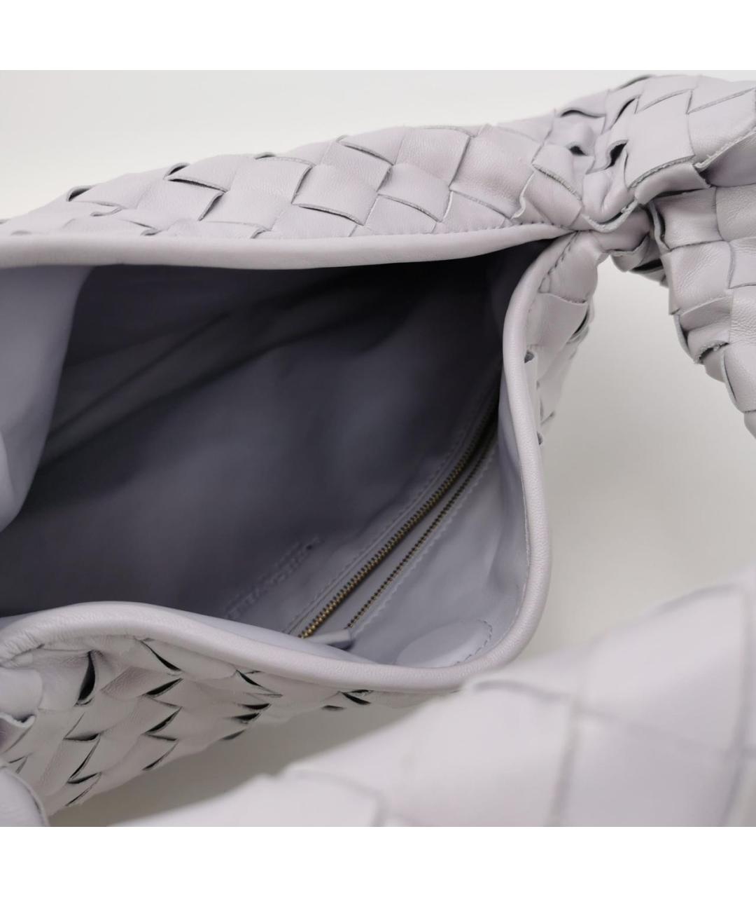 BOTTEGA VENETA Серая кожаная сумка с короткими ручками, фото 4