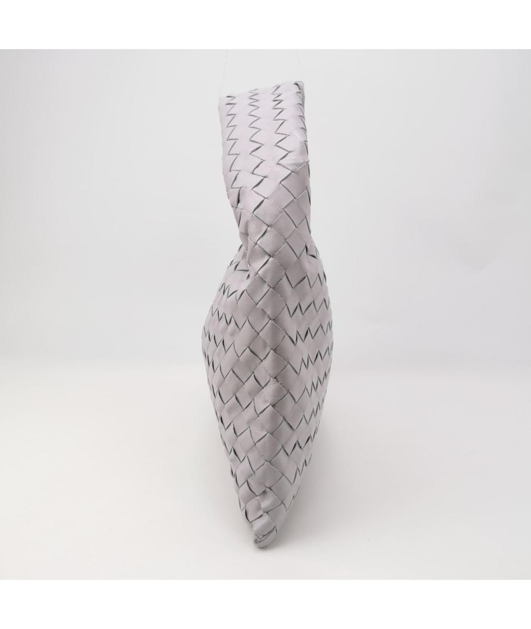 BOTTEGA VENETA Серая кожаная сумка с короткими ручками, фото 2