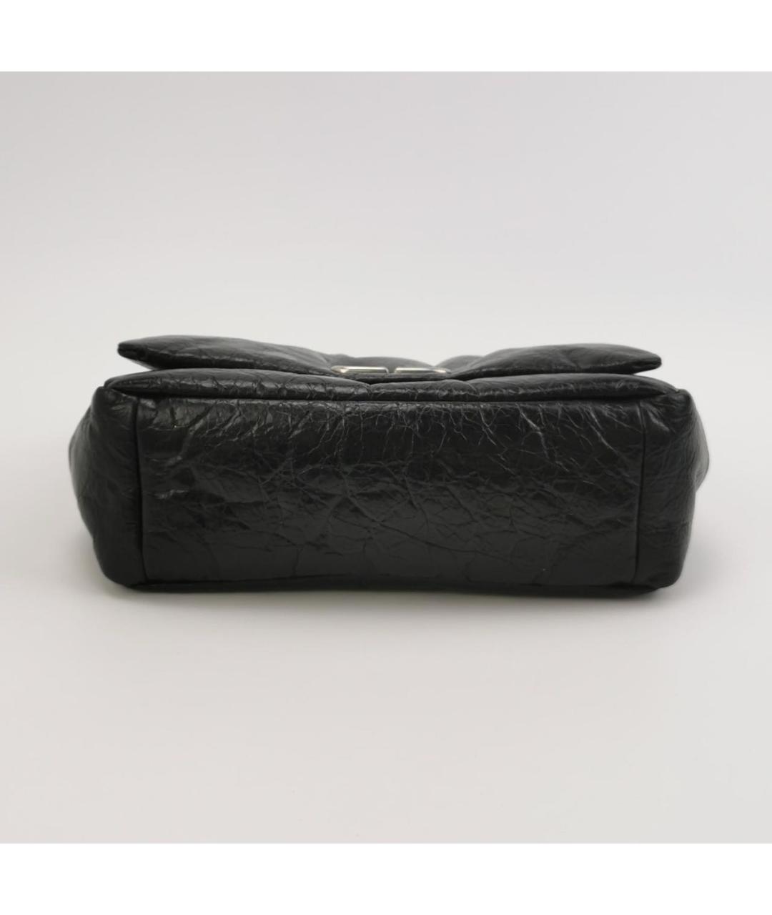 BALENCIAGA Черная кожаная сумка через плечо, фото 4