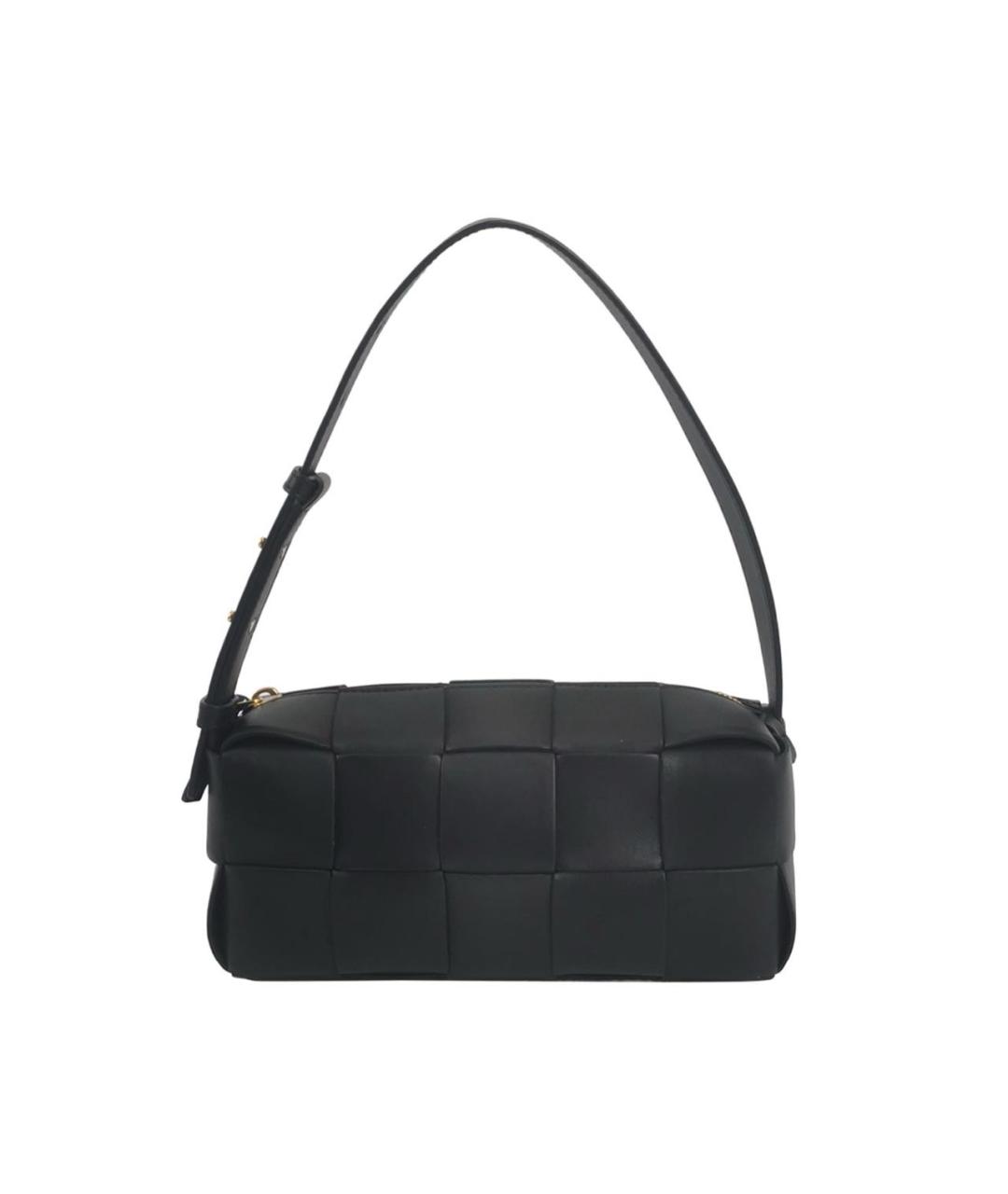 BOTTEGA VENETA Черная кожаная сумка с короткими ручками, фото 1