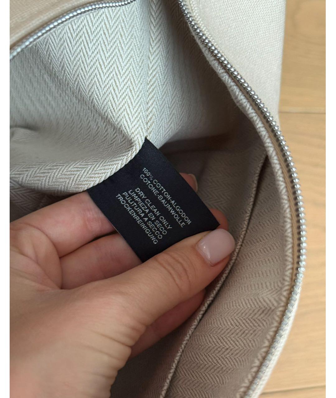 HERMES BEAUTY Бежевая тканевая косметичка, фото 5