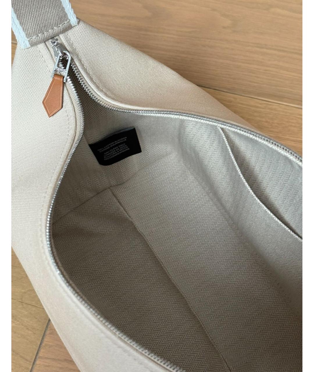 HERMES BEAUTY Бежевая тканевая косметичка, фото 4