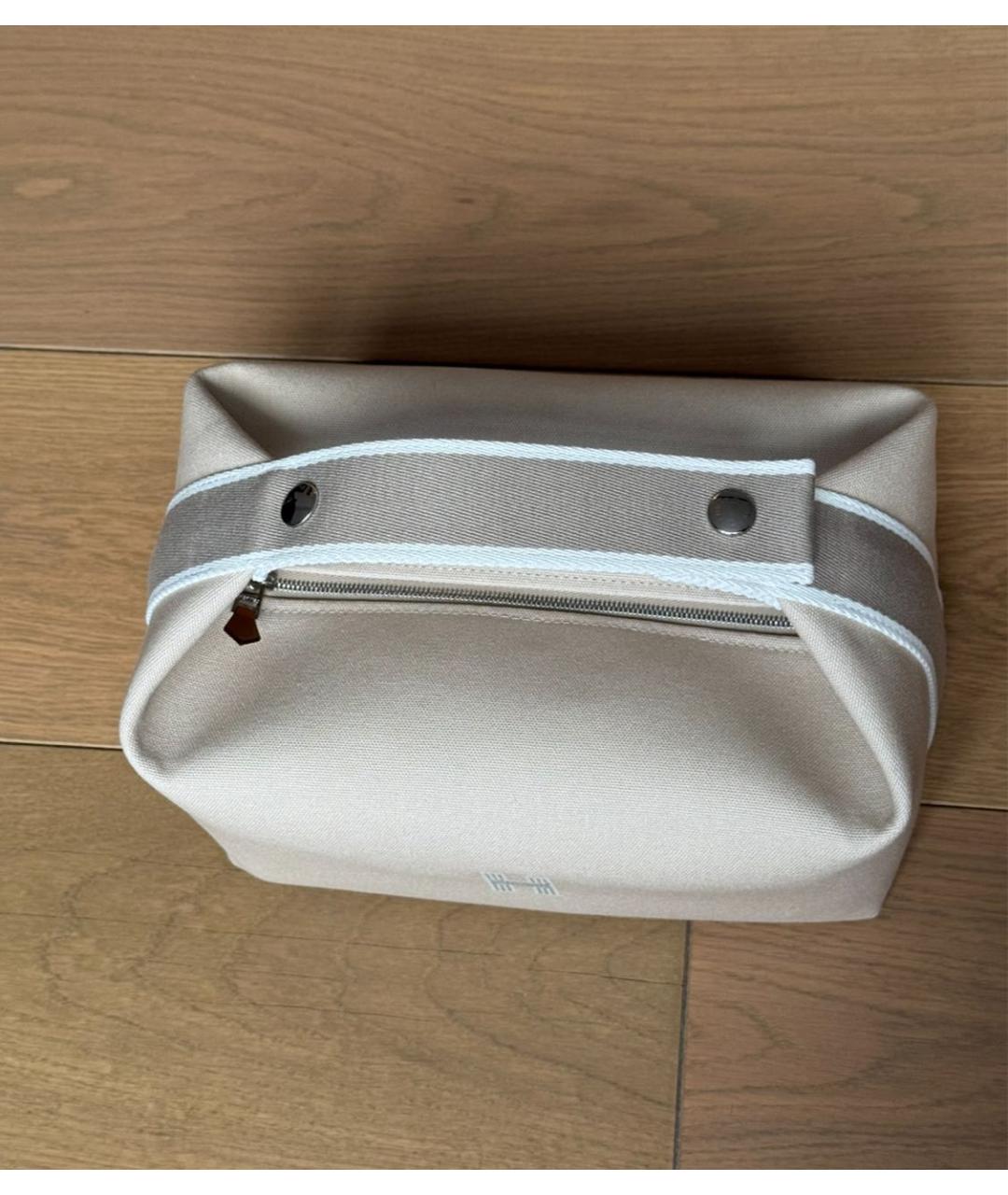 HERMES BEAUTY Бежевая тканевая косметичка, фото 8