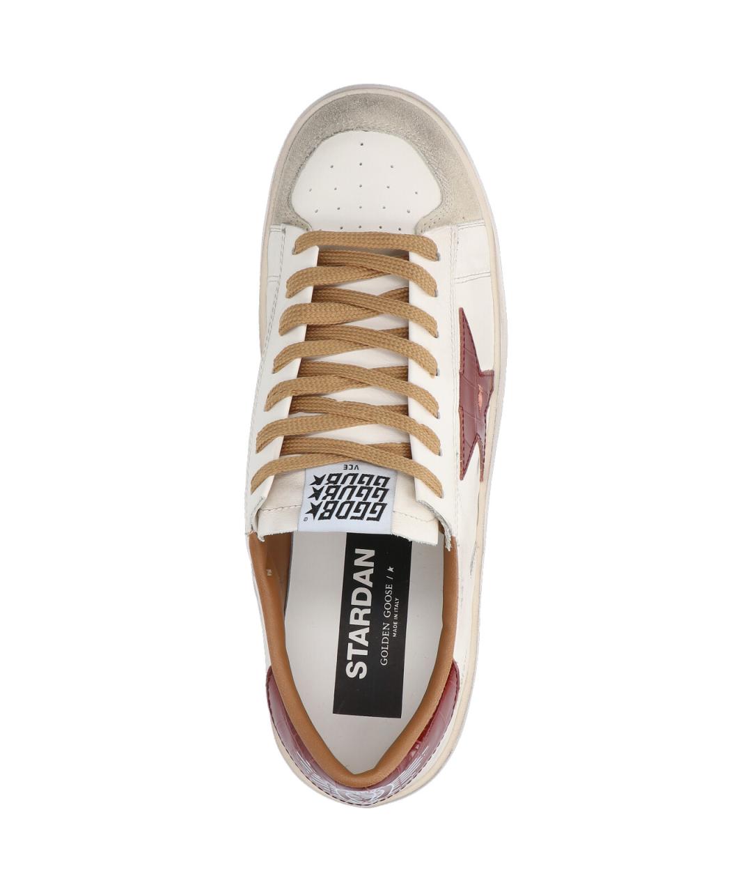 GOLDEN GOOSE DELUXE BRAND Бежевые синтетические низкие кроссовки / кеды, фото 5