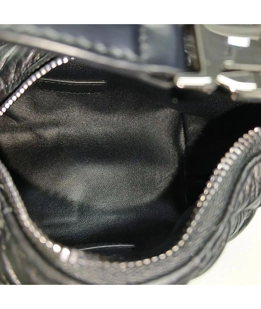 CHRISTIAN DIOR Черная кожаная сумка с короткими ручками, фото 6