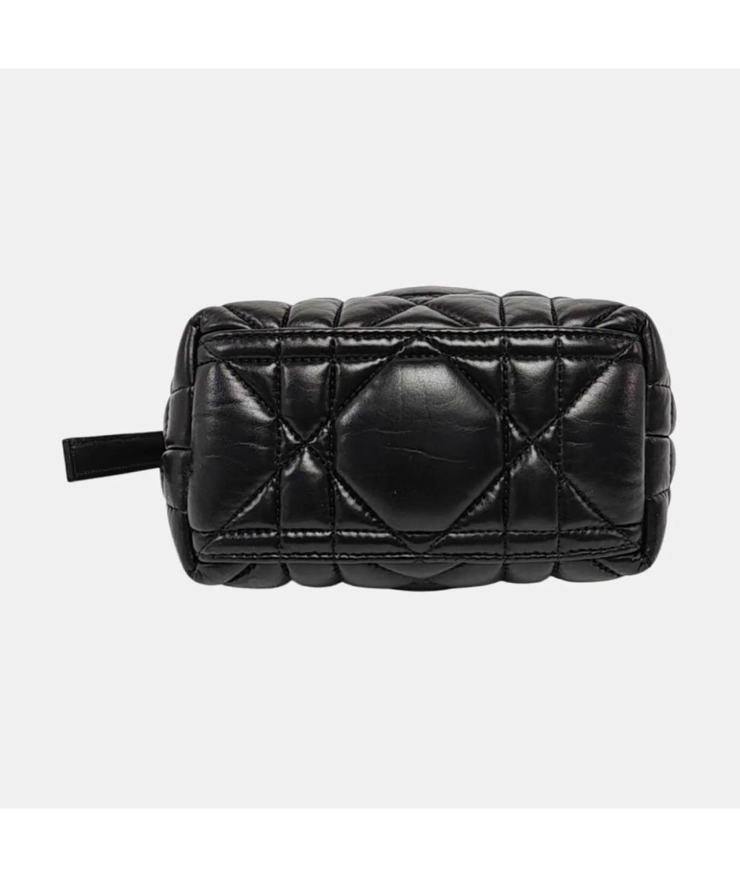 CHRISTIAN DIOR Черная кожаная сумка с короткими ручками, фото 5
