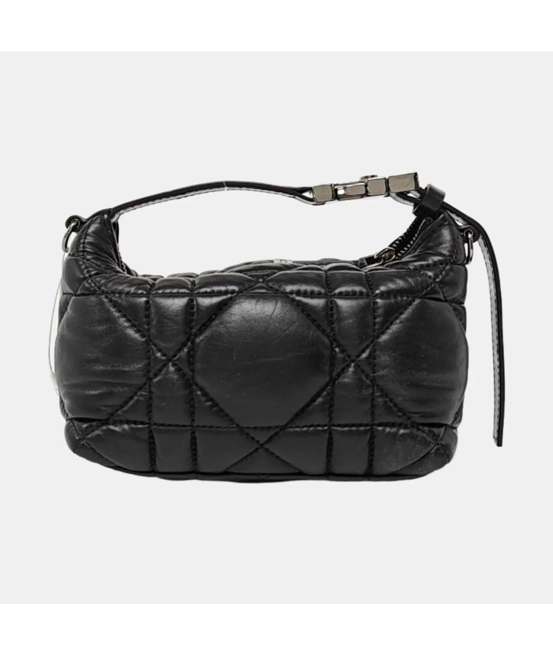 CHRISTIAN DIOR Черная кожаная сумка с короткими ручками, фото 4