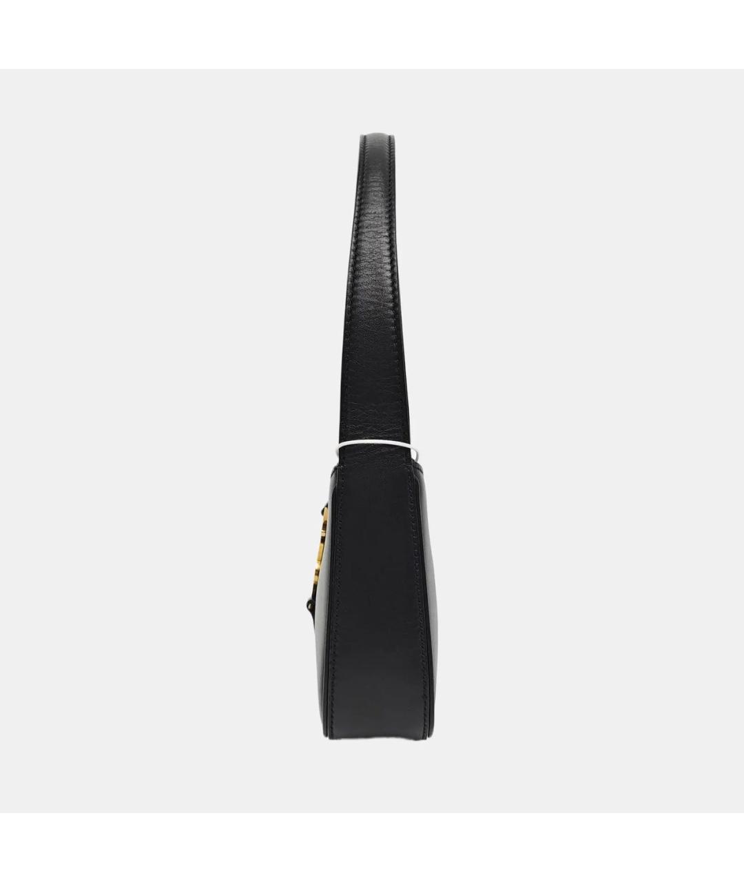 SAINT LAURENT Черная кожаная сумка с короткими ручками, фото 2
