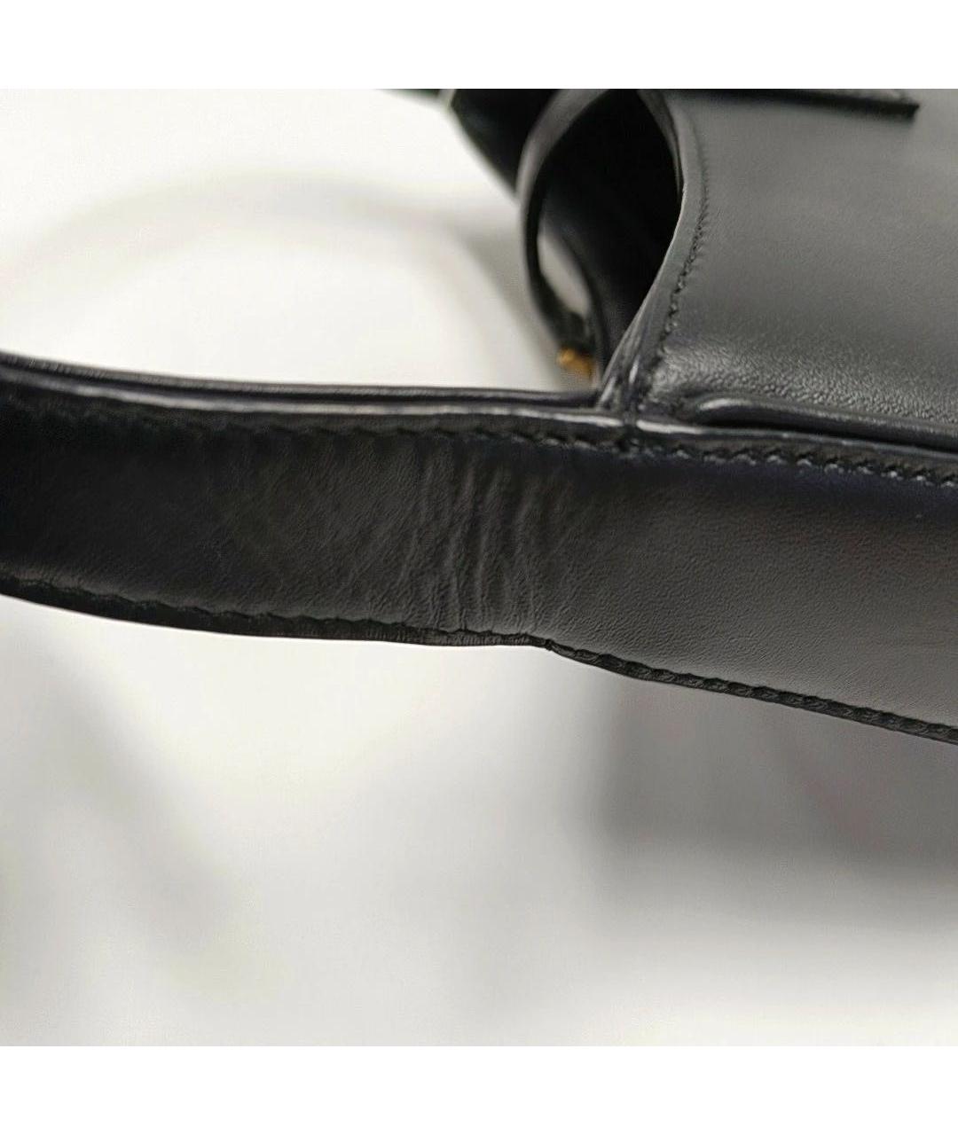 SAINT LAURENT Черная кожаная сумка с короткими ручками, фото 8