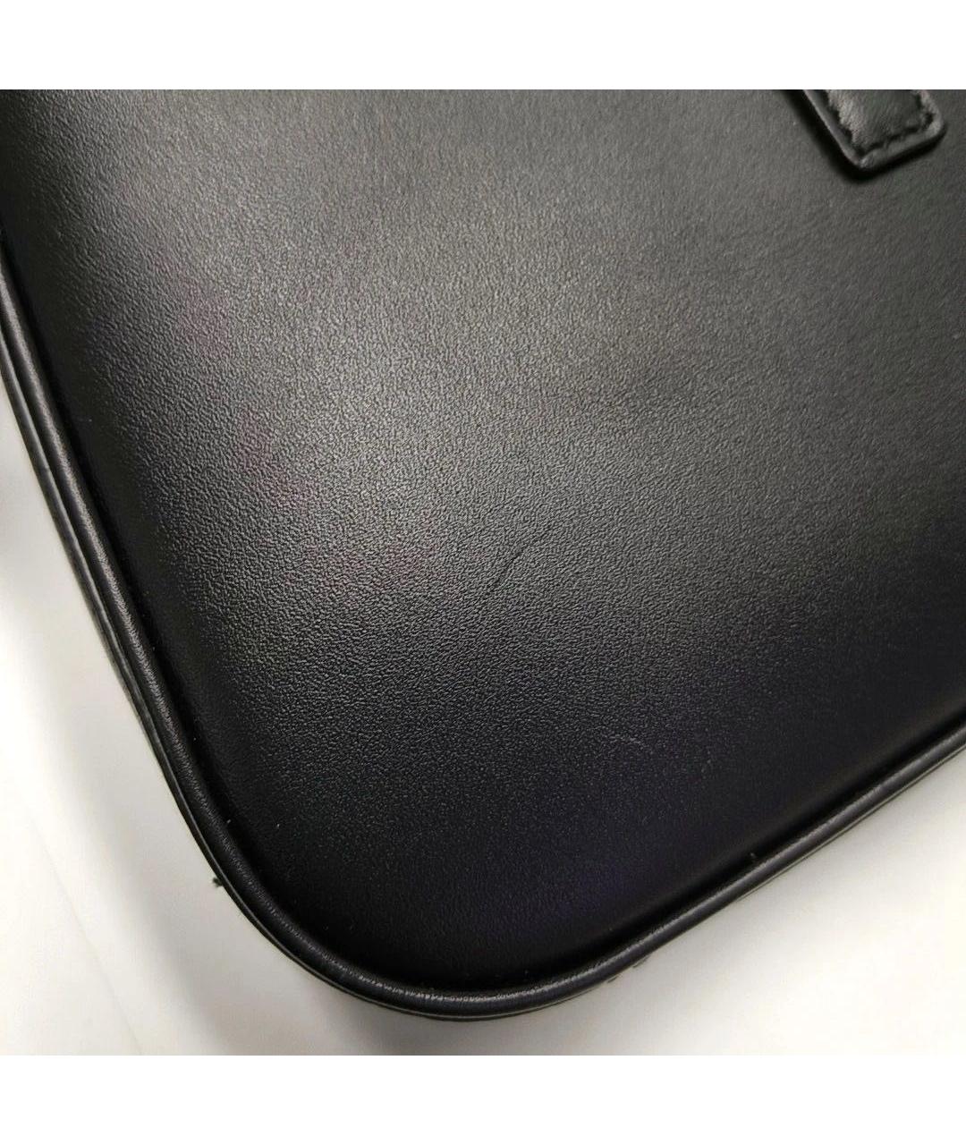 SAINT LAURENT Черная кожаная сумка с короткими ручками, фото 7