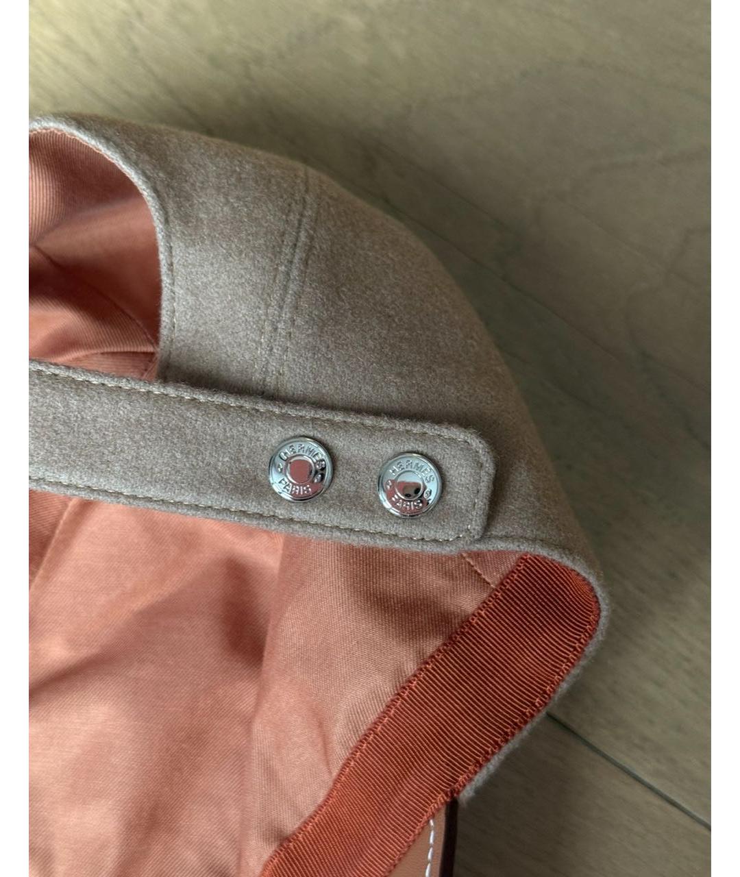 HERMES Коричневая кожаная кепка, фото 5