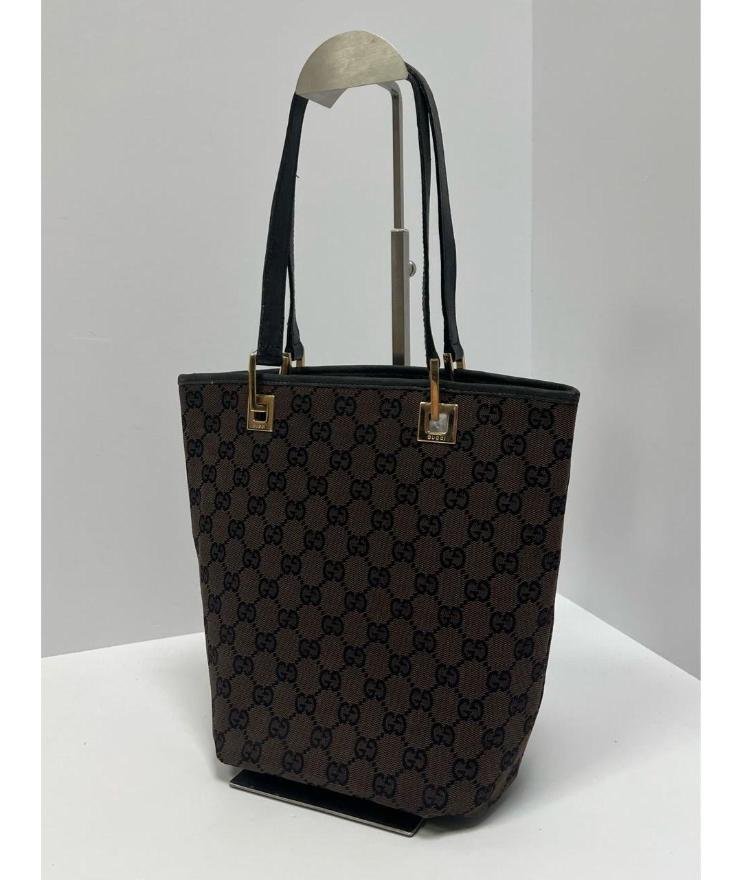 GUCCI Коричневая кожаная сумка с короткими ручками, фото 2