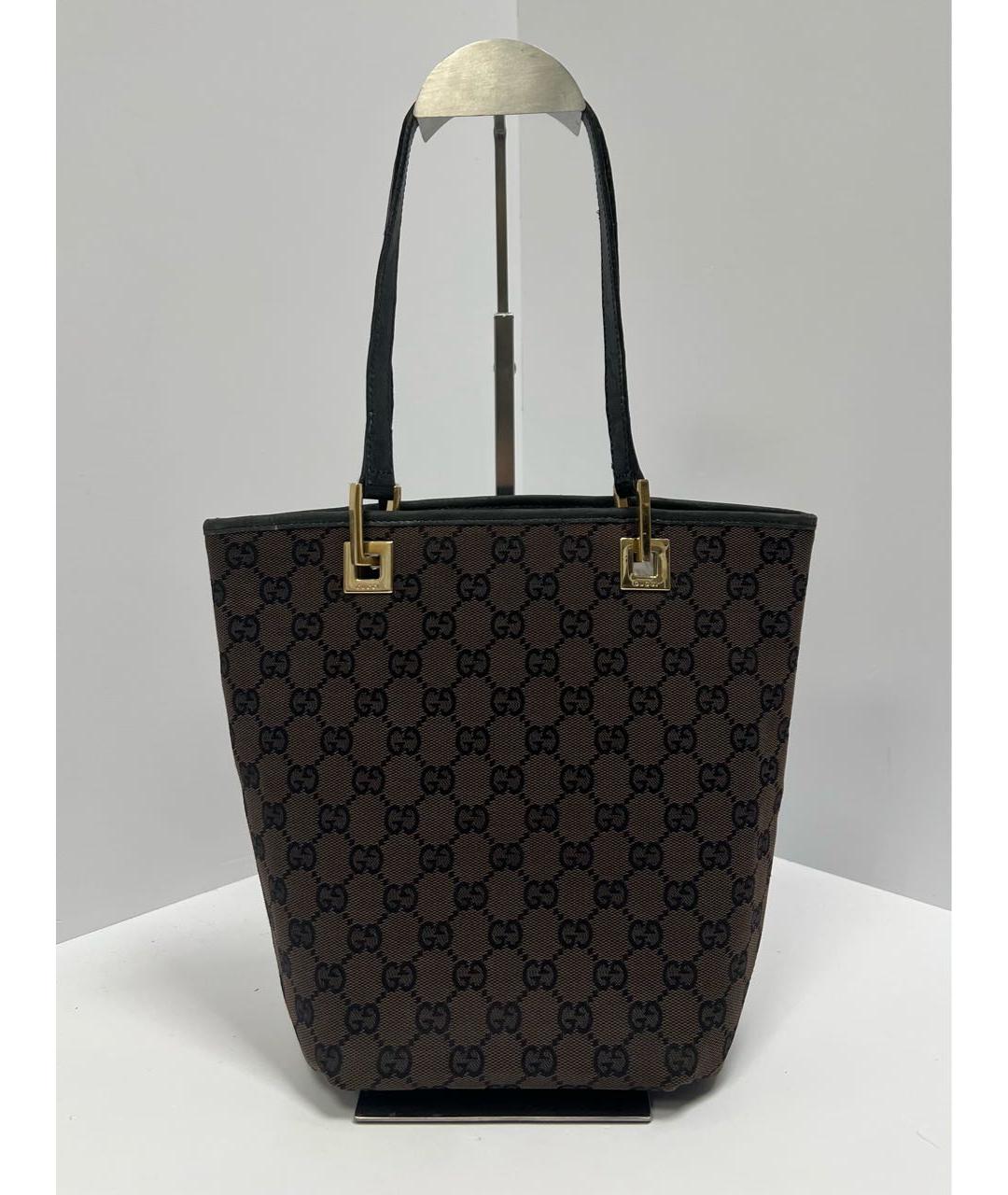 GUCCI Коричневая кожаная сумка с короткими ручками, фото 4