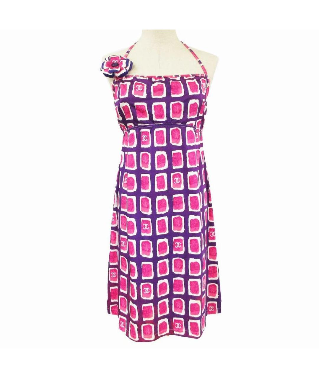 CHANEL Розовое хлопковое повседневное платье, фото 9