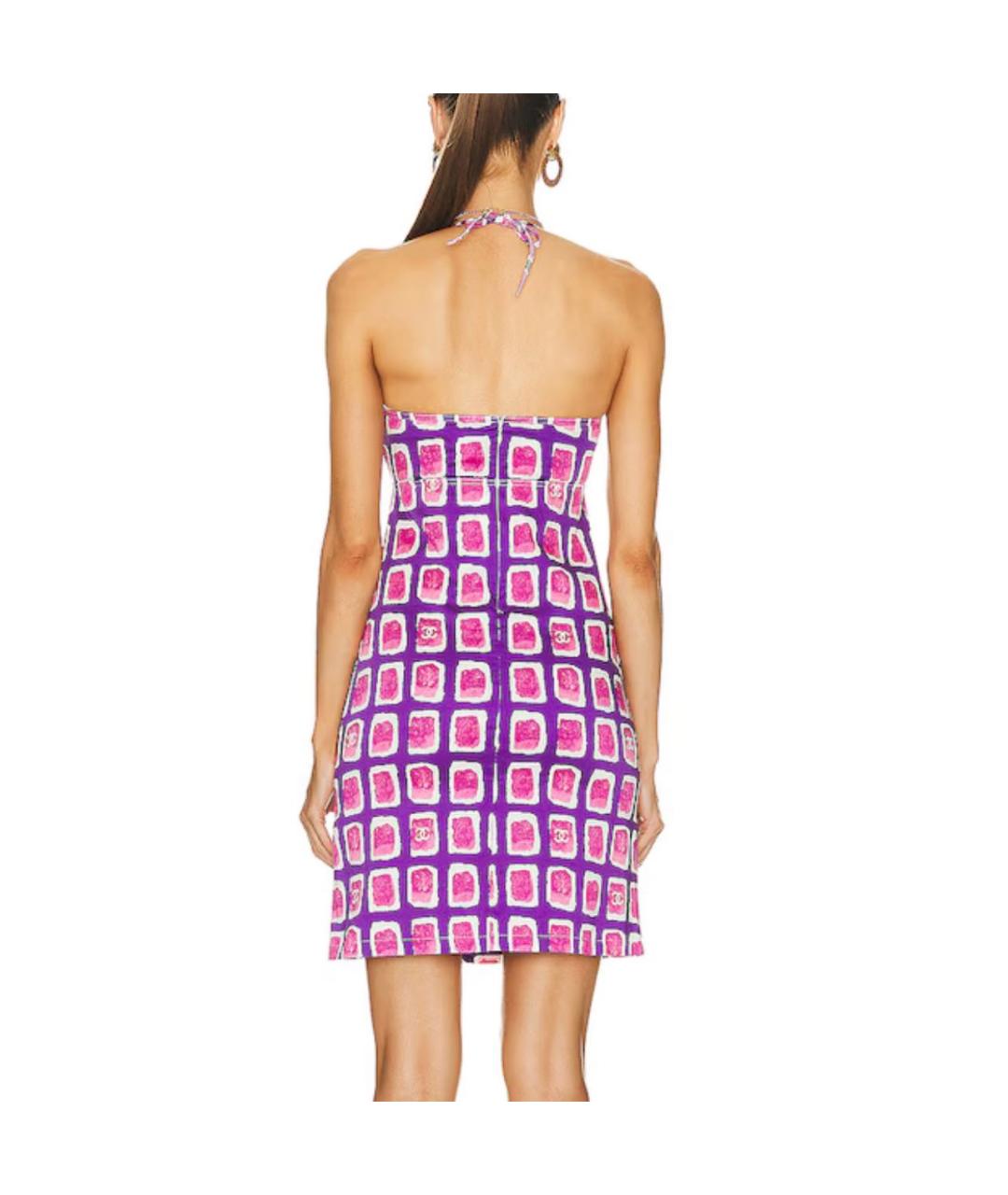 CHANEL Розовое хлопковое повседневное платье, фото 2