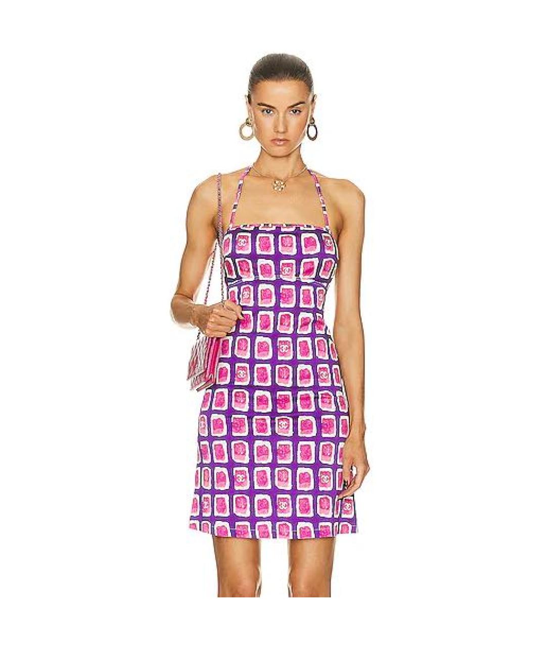 CHANEL Розовое хлопковое повседневное платье, фото 6