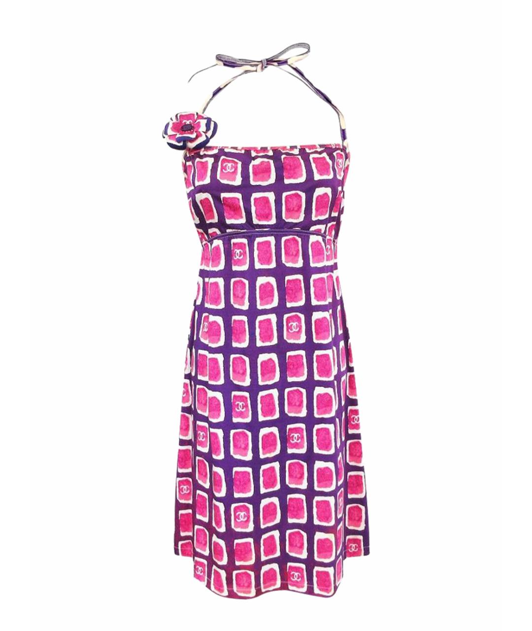 CHANEL Розовое хлопковое повседневное платье, фото 1