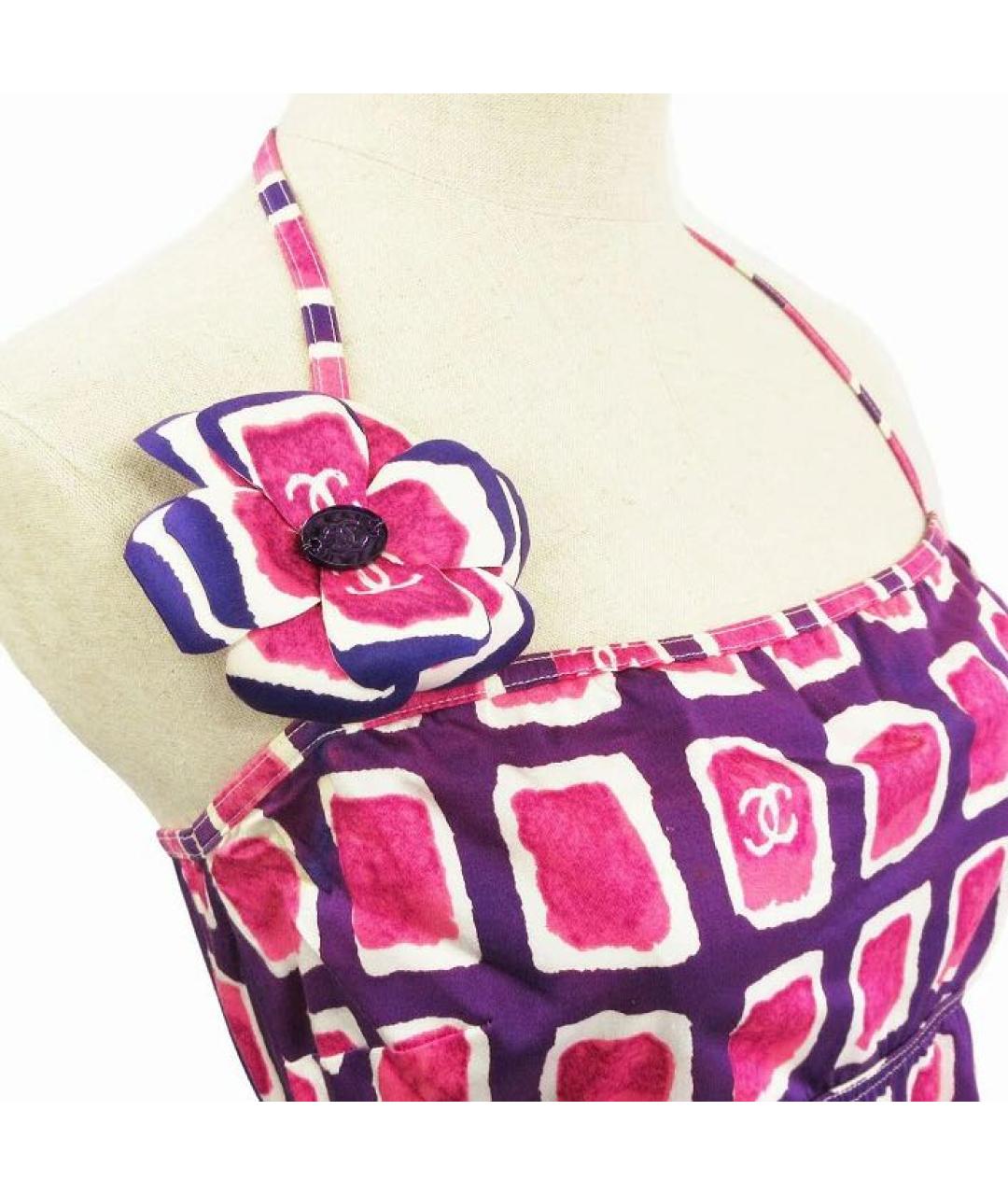 CHANEL Розовое хлопковое повседневное платье, фото 5