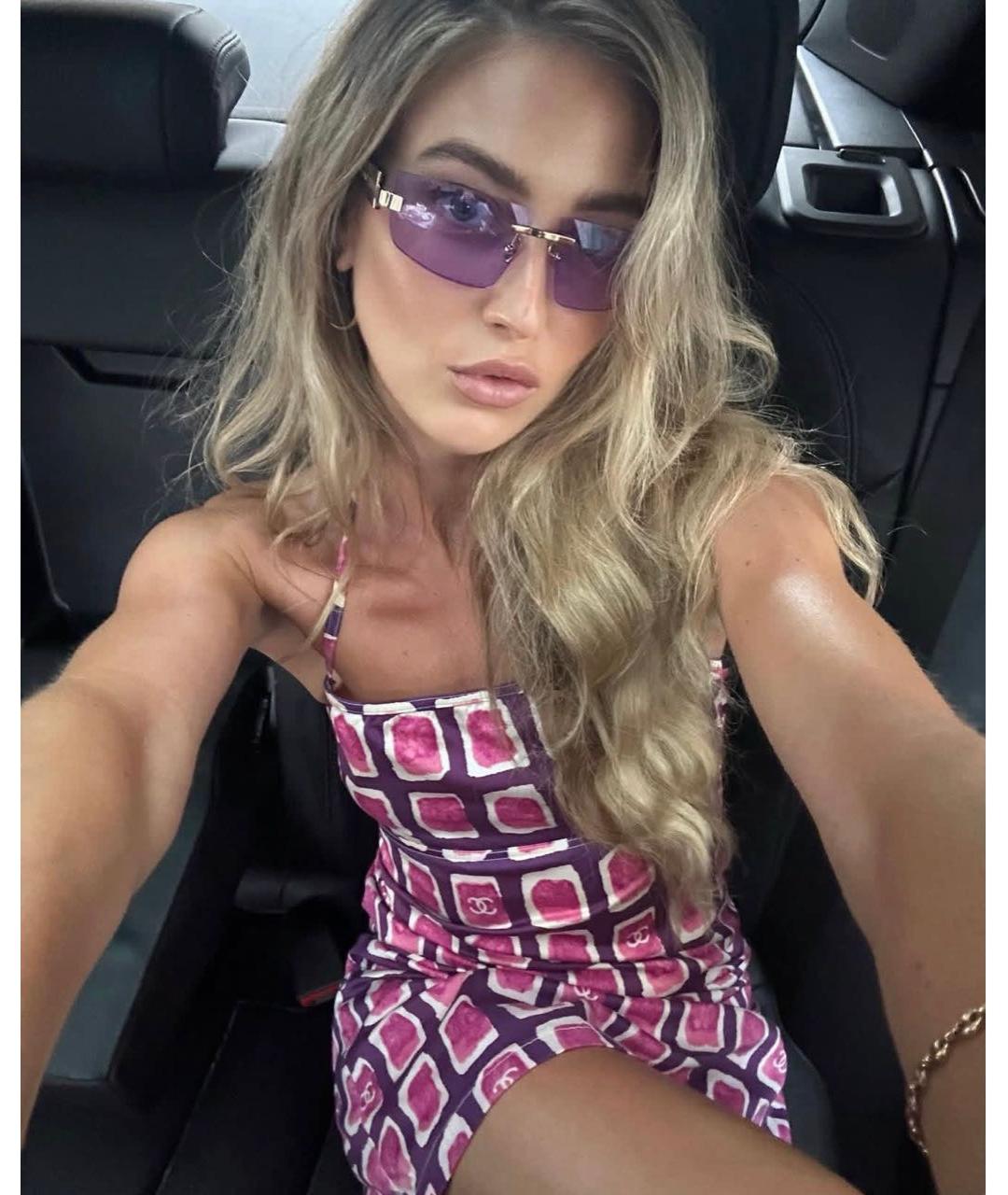 CHANEL Розовое хлопковое повседневное платье, фото 7