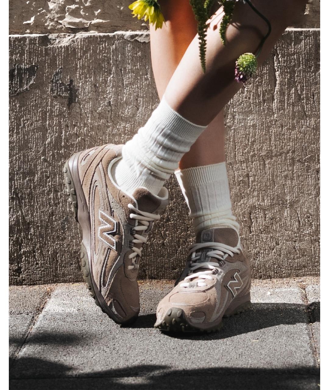 NEW BALANCE Коричневые замшевые кроссовки, фото 6