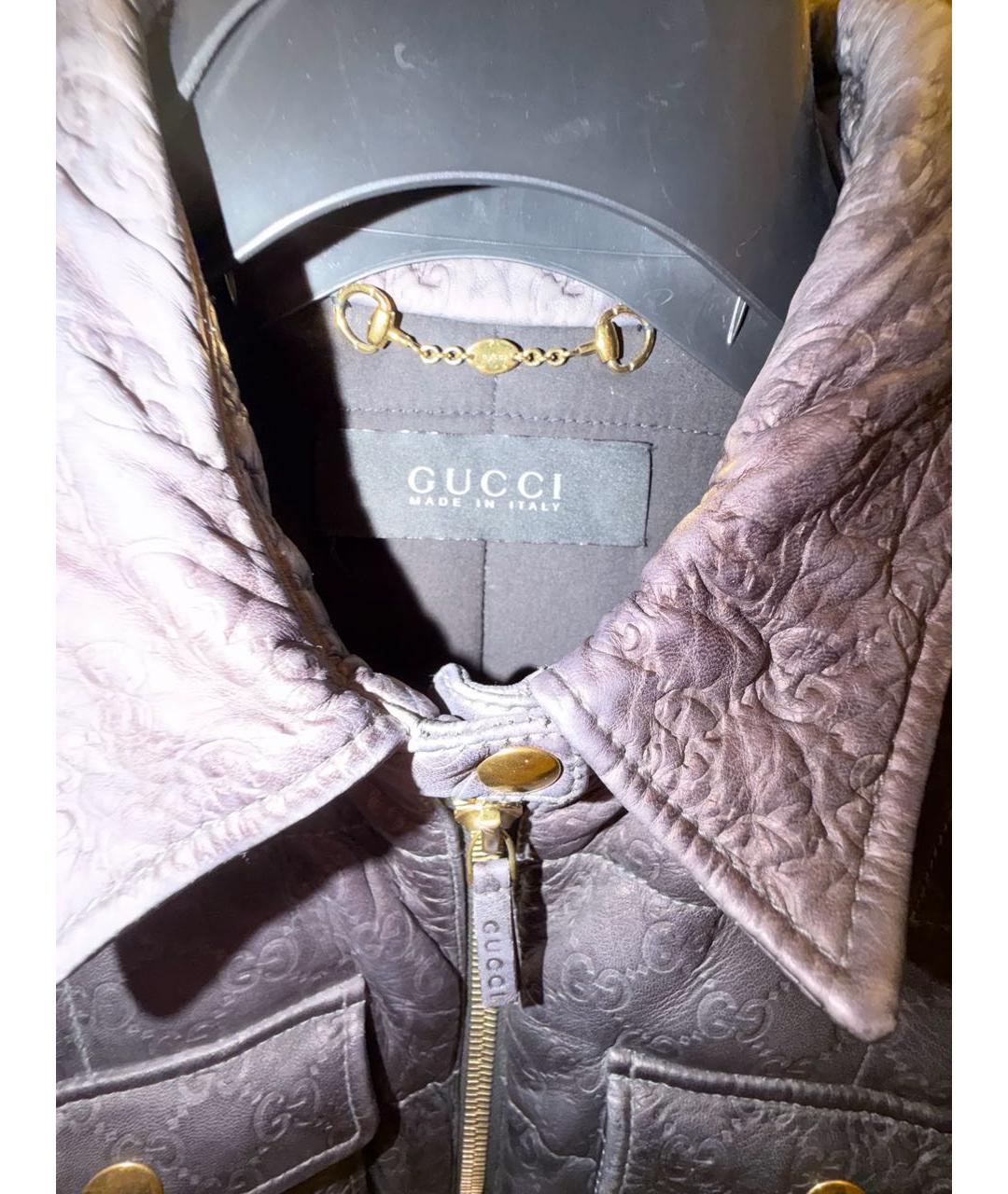 GUCCI Антрацитовая кожаная куртка, фото 3