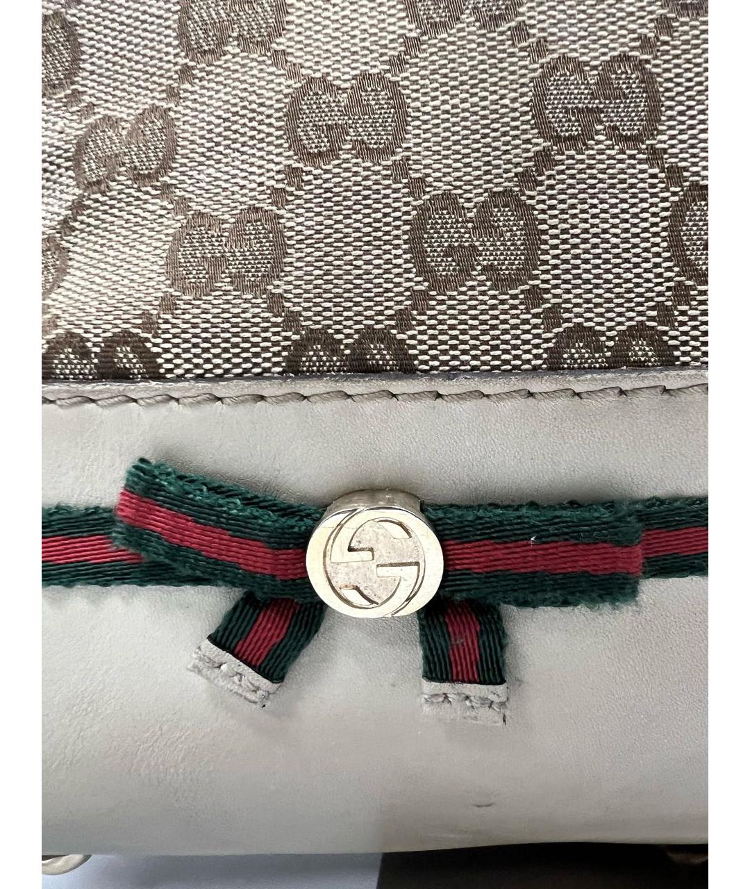 GUCCI Бежевая кожаная сумка с короткими ручками, фото 5
